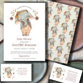Kleine Meisje Olifant Baby shower Luier Raffle Informatiekaartje