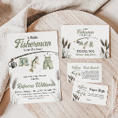 Little Fisherman Clothesline Gevist Baby shower Ronde Sticker