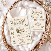 Kleine visser Vist Baby Showe Diapper Raffle Informatiekaartje