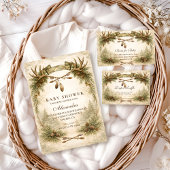 Little Hunter Antler Woodland Baby Shower Kaart