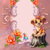 Zoete giraffe wijn etiket