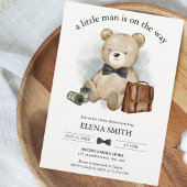 Kleine Man Gentleman Baby shower Teddy Bear Bedankkaart