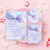 Zeemeermin baby shower Hoe groot is mama's buik Informatiekaartje