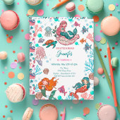 Kleine Zeemeermin Verjaardagspapier Servet Kartonnen Onderzetters