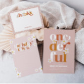 Groovy Daisy Modern Boho Verjaardag Bedankkaart