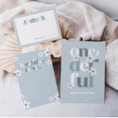 Boho Retro Daisy 1e Blauwe Groovy Verjaardag Papieren Bordje