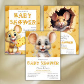 Kleine muis in Baby shower Papieren Bordje
