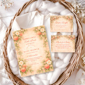 Little Peach on the Way Baby Shower Kaart