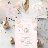 Little Pearl Seashells Dots Baby Shower Kaart