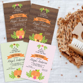 Pompoen | Rustiek Genderneutraal Baby shower Ronde Sticker