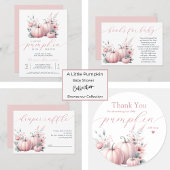 Roze kleine pompoen dank u ronde sticker