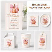 Little Pumpkin Baby shower – Roze Bow Herfst Vierkante Button 5,1 Cm