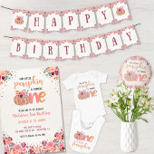 Little Pumpkin Boho Bloem 1ste Verjaardag Sticker