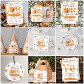 Kleine Pompoen Herfst 1e Verjaardag Ronde Kartonnen Onderzetter