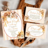 Herfst Pompoen Bloemen Baby shower Retouradres Etiket