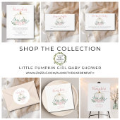 Kleine pompoen baby meisje luier loterij ticket informatiekaartje