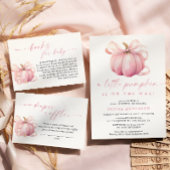 Roze Pumpkin Bow Baby shower Luier Raffle Ticket Informatiekaartje