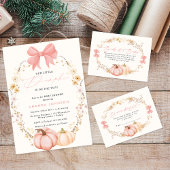 Little Pumpkin onderweg Herfst Oktober baby shower Informatiekaartje