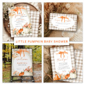 Een klein pompoen herfstval oranje babyshower kaart