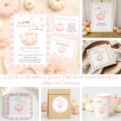 Little Pumpkin Pink Bow Baby shower Bedankkaart