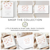 Roze Pompoen Herfst Meisje Baby shower Kaarten Ges Reclamebord Met Voetstuk