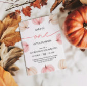 Kleine pompoen draait één verjaardag cadeaulabel