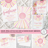 Roze kleine straal van zonneschijn Baby shower Servet