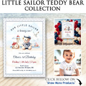 Nautische zeeman Schattige Beer Navy Boy 1st Birth Groot Cadeauzakje