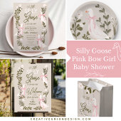 Gekke Goose Pink Bow Girl Baby shower Kaart