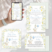 Schattigee Gekke Gans Bloemen Baby Boy Shower Kaart