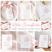 Little Snowflake Roze Meisje Baby shower Kaart