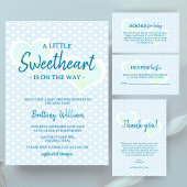 Little Sweetheart Blue Baby shower Luier Raffle Informatiekaartje