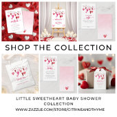 Pink Hearts Baby shower Bedankt Cadeaulabel