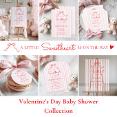 Little Sweetheart Bow Valentine's Baby Shower Ronde Sticker