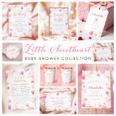 Little Sweetheart Pink Bow Baby shower Uitnodiging
