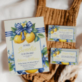 Little Sweetie Blue Bow Tegel Citroen Baby shower Kaart