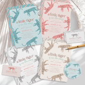 Little Tiger Modern Roze Meisje Baby shower Kaart