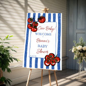 Little tomato blue stripes Italian baby shower Bedankkaart