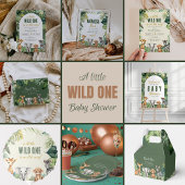 Little Wild One Oerwoud Safari Baby shower Bedankkaart
