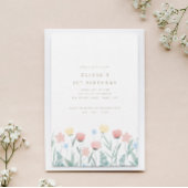 Beauful Wildflower Bouquet Birthday Uitnodiging