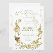 Wilde bloem Daisy QR Code Baby shower Kaart