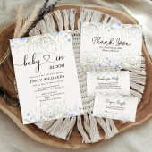 Elegant blauw Baby met blauw bloem in het baby sho Kaart