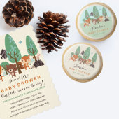 Little Woodland Friends Baby shower Adresetiketten Etiket