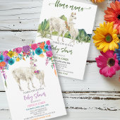 Fiesta Llama Baby shower Budget Invitation