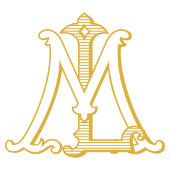 LM of ML Monogram  antiek sticker in goud