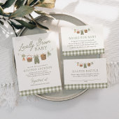 Sage Green Gingham Baby shower Mama To Be Ronde Button 7,6 Cm