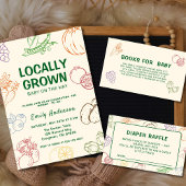 Boerenmarkt Lokaal geteeld baby shower Kaart