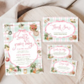 Lokaal gegroeid meisje Baby shower dank je kaart