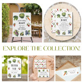 Whimsical White Garden Baby shower Bar Menu Poster