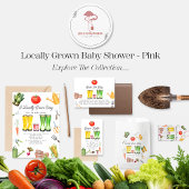 Lokaal geteelde moestuin meisje Baby shower Kaart